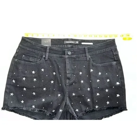 Blackheart Black Star Studded Low Rise Shorts Plus Size 18 - Picture 3 of 7